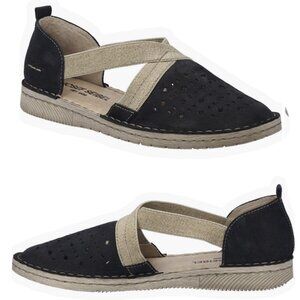 Josef Seibel Sofie Slip On Flats Black Beige Shoes Women Size 38